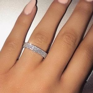 White Sapphire Half Eternity Ring